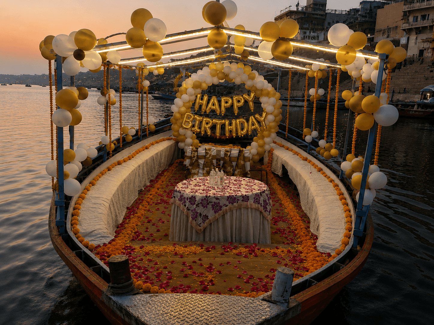 Balloon & floral decor close-up