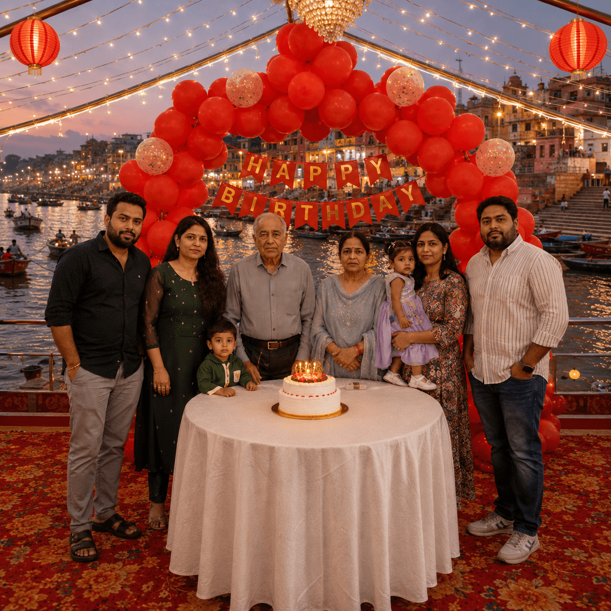 Milestone birthday, family group